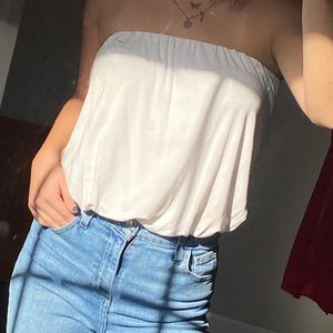 White strapless urban outfitters bodysuit